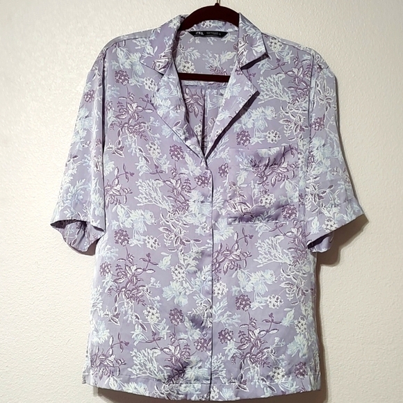 Zara Pastel Pajama Top Size S - Picture 1 of 4